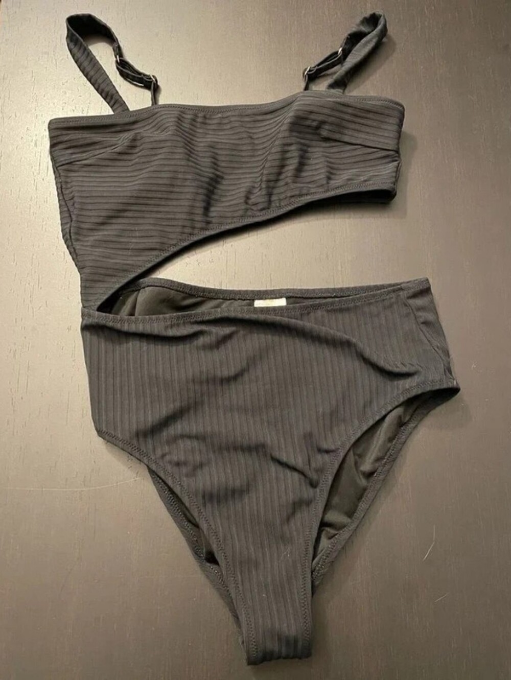 Shade & Shore Black Ribbed Two-Piece Bikini Set